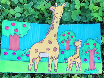 #神奇动物立体书 教程(四)——长颈鹿#手工立体书 #自制绘本 #手工制作绘本 #手工立体绘本