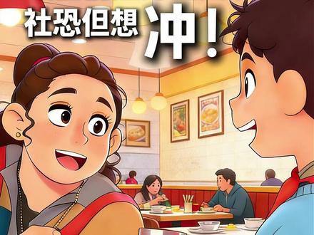 饭店偶遇外国人,社恐但想冲! 老铁在饭店瞅见外国人,纠结半天,社恐属性疯狂拉扯,却又忍不住想开口的样子也太真实了!从紧张到鼓起勇气打招呼,再到和陌生人碰杯大笑,这波社恐逆袭我先夸爆!#勇气大爆发 #社交悍匪 #与外国人聊天 #心理建设 #见证成长