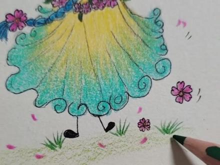 30秒画Q版女孩背影,手残党也能学会,孩子超喜欢!#简笔画#儿童画#零基础学画画#治愈系手绘#简笔画教程 #简笔画