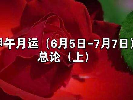 甲午月运(6月5日-7月7日)总论(上)#智慧人生 #国学文化 #见者好运