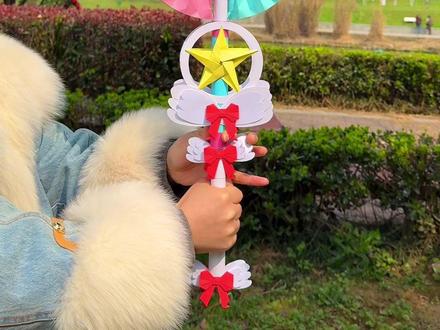 会伸缩的魔法棒扇子!蝴蝶结长教程#创意手工 #手工diy作品大赏