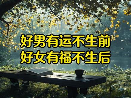 《好男有运不生前,好女有福不生后》 #人生哲理 #智慧人生