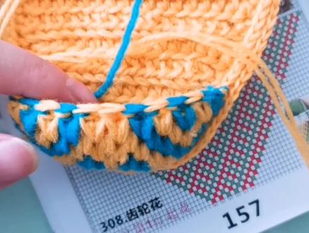 钩针毛线拖鞋教程双色蜂窝针编织方法手工鞋子传承手工编织