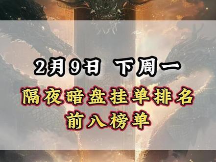 周一 隔夜暗盘挂单排名 #财经 #暗盘