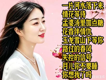 《一片河水落下来》《情花等待》《孟婆汤里加点糖等》