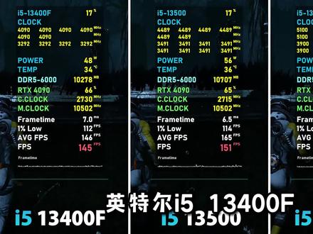 性能测试:i5 13400F / 13500 / 13600K在10款游戏下的帧数表现 #英特尔 #CPU