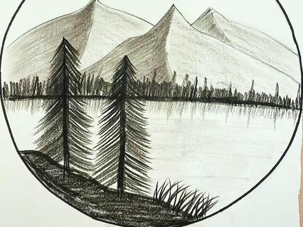 山山水水的铅笔风景画,快点学起来吧#零基础学画画 #铅笔