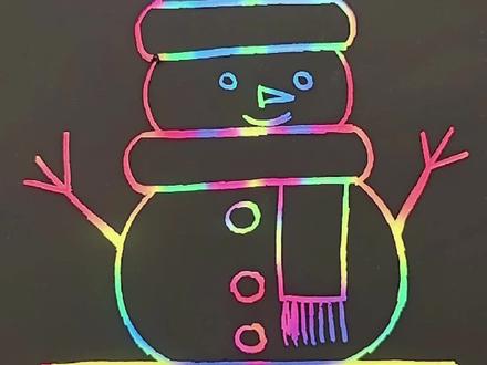 这样画雪人秒会!#简笔画#育儿