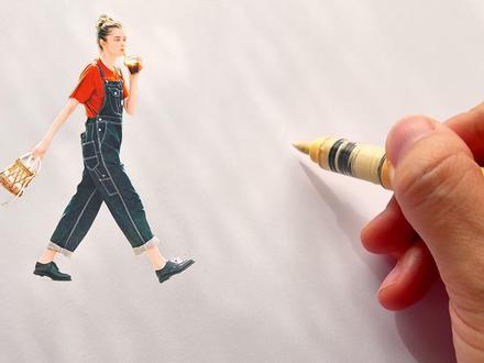 画人物很简单啊~0基础小白也能1分钟学会! #自学画画 #零基础学画画 #画画其实很简单 #丙烯马克笔画画 #画人物