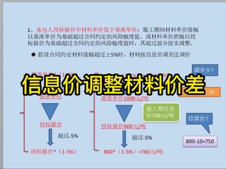 信息价调整材料价差解析#工程造价 #土木工程 #建筑工程 #材料