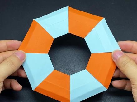 可以在家玩的飞盘,折法简单又好玩#折纸 #手工 #飞盘