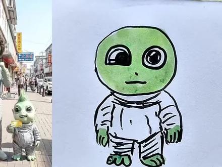 外星人#简笔画 #跟着抖音学画画 #一学就会的简笔画 @抖音小助手 @抖音青少年 @抖音创作者中心