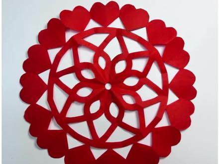 简单的剪纸教程爱心数字3剪纸 简单好看手工diy 四折剪纸 #简单小手工 #创作者中心 #剪纸教程 #窗花贴纸 #手工diy 剪窗花