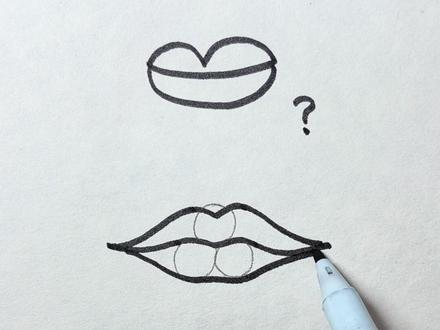 超简单的嘴巴画法 #简笔画 #一起学画画 #零基础学画画 #画画教程