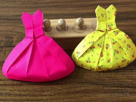 蓬蓬的公主裙折纸(1)@米玥