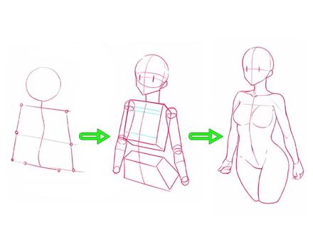 三步教会你画人体#人体 #插画教程 #板绘 #零基础学画画 #原来画画如此简单