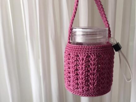 教你钩织水草花水杯套,结实耐用方便携带教程简单详细好学又好钩 #钩针教程 #钩针基础教程 #手工钩针编织