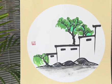 有手就会的徽派建筑#一起学画画 #想画就画 #马克笔