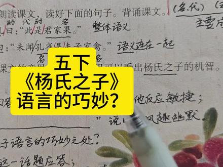 五下《杨氏之子》考点题话语的巧妙 #五年级下册语文 #杨氏之子 #考点 #知识点总结