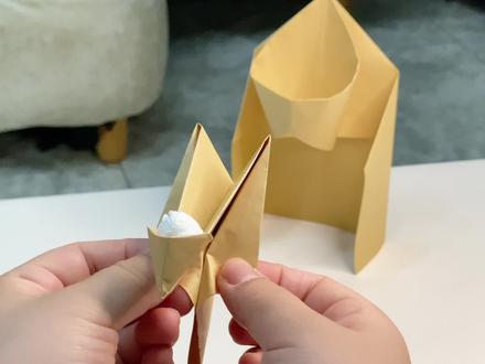 折纸玩具,教你折桌面投篮机,简单又好玩,快来试试吧 #折纸 #创意手工 #折纸玩具 #折纸教程 #手工折纸