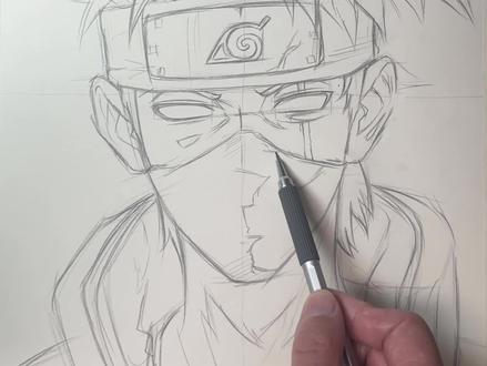 粉丝们想看我画一期旗木卡卡西原声起稿画法教程,安排! #绘画过程 #日常瞎画 #旗木卡卡西 #写轮眼 #跟着抖音学画画 @抖音小助手