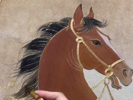 永远要相信老祖宗的审美#岩彩画 #非遗传承 #画马