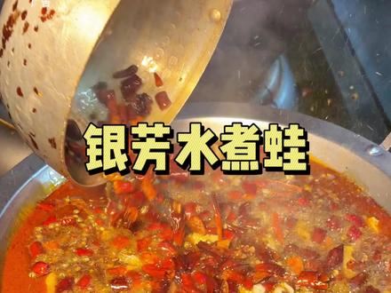 90多一大份2-3人的水煮鱼或者水煮蛙!就是这家很火的银芳 #水煮鱼 #水煮蛙 #麻辣鲜香 #银芳水煮蛙 #假假哥