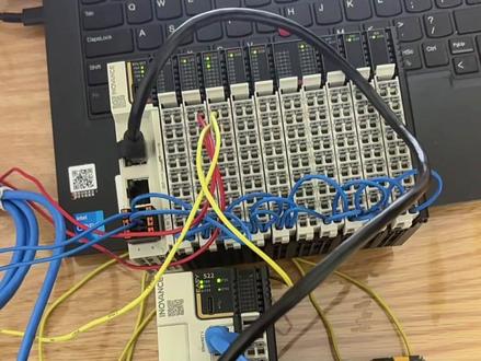 汇川Easy522+GL20耦合器~简化现场布线 工业现场如果IO信号距离主PLC距离较远,可以把IO信号接到GL20耦合器上的IO模块,耦合器通过EtherCAT通讯将信号传递给PLC#电气工程师