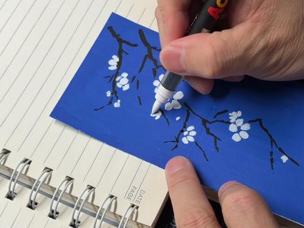 梅花香自苦寒来,继续完成我的2026目标。 #学习vlog打卡 #丙烯画 #丙烯马克笔 #兴趣爱好