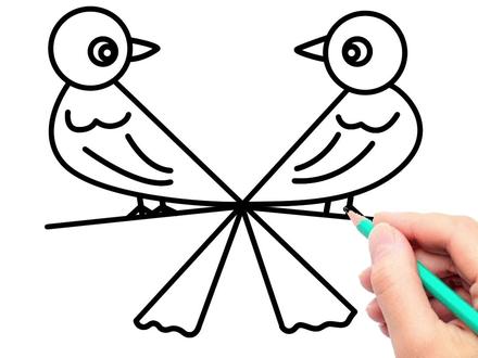 比翼双飞这样画简单又好看,鸳鸯简笔画,两只黄鹂鸣翠柳#简笔画 #鸳鸯 #画画 #比翼双飞 #育儿 #亲子 @DOU+小助手