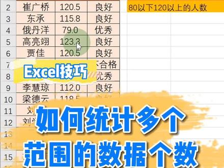 #Excel 如何统计多个范围的数据个数 #office办公技巧 #wps#每天学习一点点