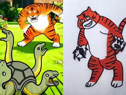 疯狂动物园谁的战力最高#简笔画#二次元#动漫#动画#游戏