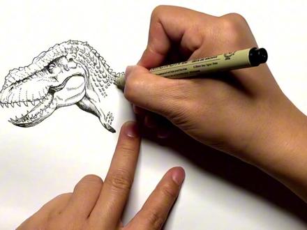 手绘恐龙教程、教你如何画恐龙、毁灭君王龙#画画 #手绘 #绘画过程 #恐龙 #霸王龙