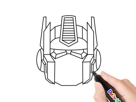 变形金刚擎天柱头像简笔画宝宝学画画儿童涂颜色益智涂鸦早教绘画