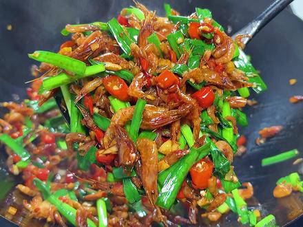 从小就爱吃这种虾米,越辣越好吃#抖音美食创作人 #美食教程 #湘菜 #家常菜 #韭菜炒虾米
