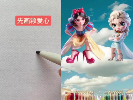 白雪公主#白雪公主童话故事 #谁还没个公主梦 #简笔画 3-6岁