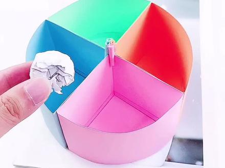 自制组合式彩色旋转桌面分类垃圾桶❤️也可以当做收纳盒…好长的名字😂