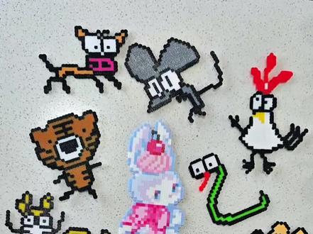 昭和兔兔来噜~~~#十二生肖拼豆 #我在抖音玩拼豆 #十二生肖偏心版 #拼豆教程 #造·作手作馆