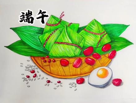 端午节画几个粽子#少儿美术教育 #粽子怎么画 #画画