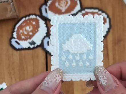 拉花拼豆2.0之邮票系列教程,参考需艾特,仅可展示成品,不允许照搬我的教程或简化我的教程 #拼豆#拼豆图纸 #手工