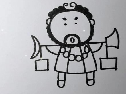 画个沙僧简笔画,师徒四人就齐了!#简笔画 #画画 #沙僧 #沙和尚#西游记