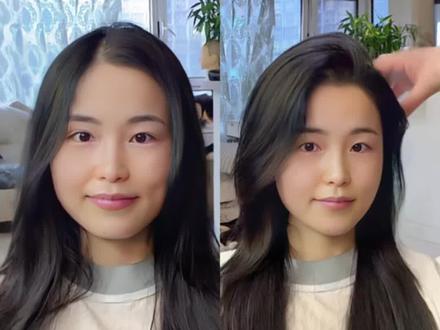 全网最细八字刘海大波浪教程 电子剪发 换头术@抖音小助手 @抖音创作小助手 #八字刘海