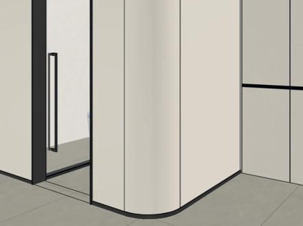 这样的圆弧墙角怎么样呢? #酷家乐 #室内设计 #木作定制 #圆弧墙角 #现代风格