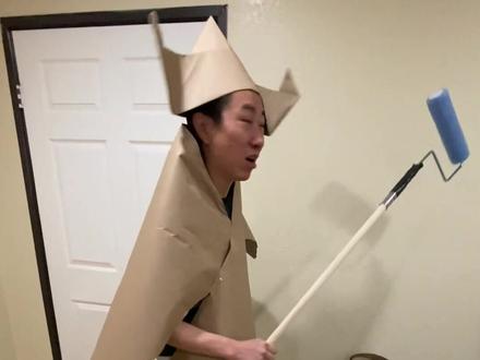 刷墙有点费嗓子 #酱式vlog