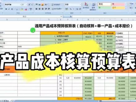 Excel办公技巧 ~产品成本核算预算表#excel技巧 #excel实用技巧 #excel教程 #玩转office #excel办公小技巧