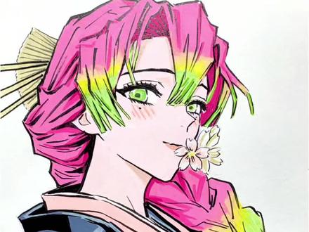 听说推蜜璃的和不推蜜璃的都会赞是真的吗⁉️#甘露寺蜜璃 #鬼灭之刃#动漫手绘 #抖加小助手#丙烯马克笔