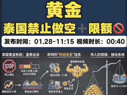黄金:“泰国”禁止做空,实为狙击汇率投机?? #大宗商品 #黄金 #沪金 #白银 #沪银