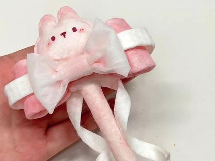 🐰🎀✏️✨洗脸巾居然做出了兔兔魔法棒~!! #手工 #亲子手工 #DIY #魔法棒 #创作者扶持计划