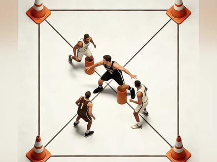 1v3-守塔游戏 @欧美篮球书籍📚 #守塔游戏#防守热身游戏