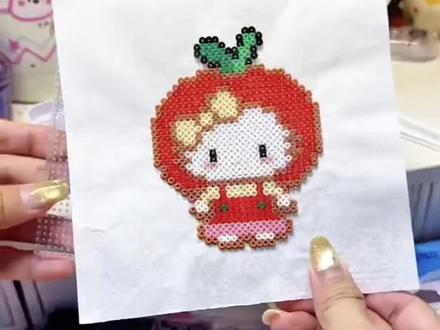 拼豆豆diy手工套装3d立体拼豆融合豆女男孩儿童益智6岁拼图玩具#手工 #拼豆豆